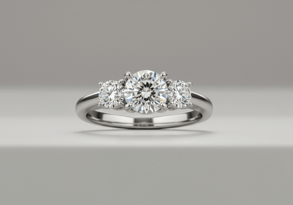 Celeste Three-Stone Moissanite Band